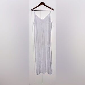 Ava + Esme Linen Blend Strappy Maxi Dress Women L Summer Beach Lounge Coverup